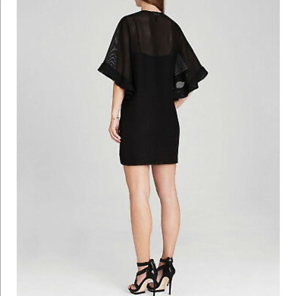 BCBGMAXAZRIA Tati Black Short Sleeve Ruffle Sleeve Mini Dress XS - Picture 3 of 10